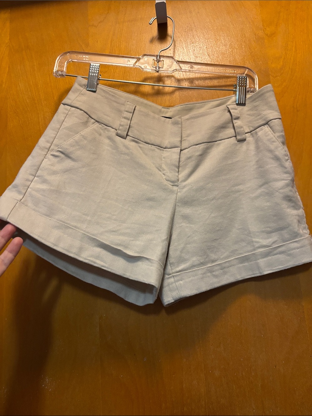Express Low Rise Cream Tailored Shorts